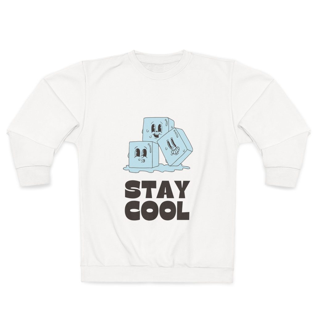 Unisex Sweatshirt - Stay Cool Unisex Sweatshirt - Quirky Ice Cube Design for Casual Wear