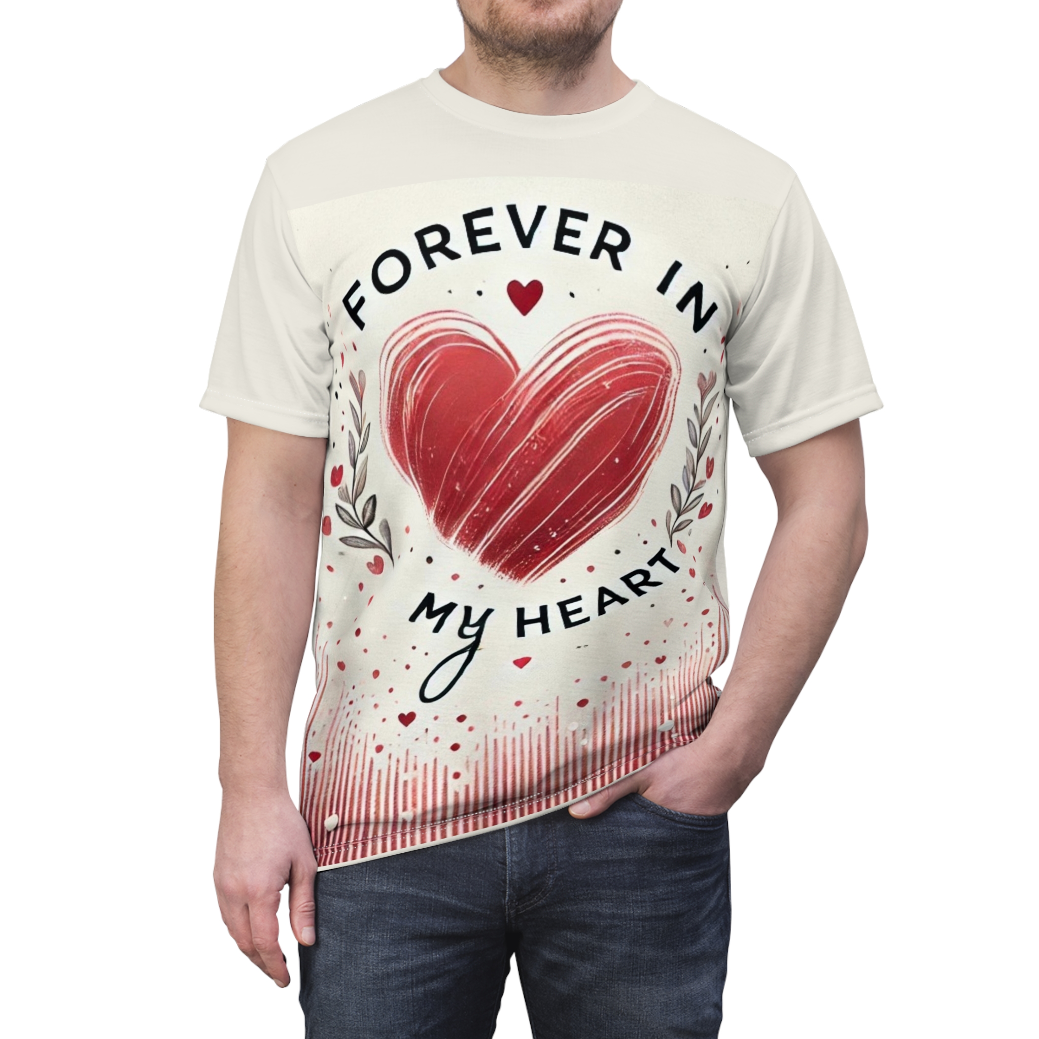 Unisex Tee - Valentine's Day Shirt, Boundless Love - Dual-Design T-Shirt, Love's Timeless Allure Top, Romantic Canvas Tee - Image 5