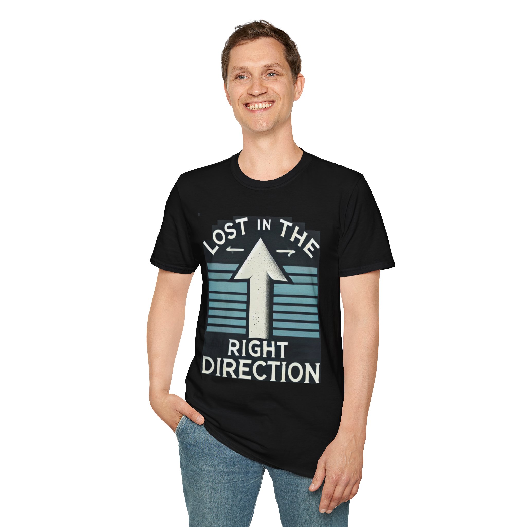"Lost in the right direction" Unisex Softstyle T-Shirt Worldwide delivery! - Image 7
