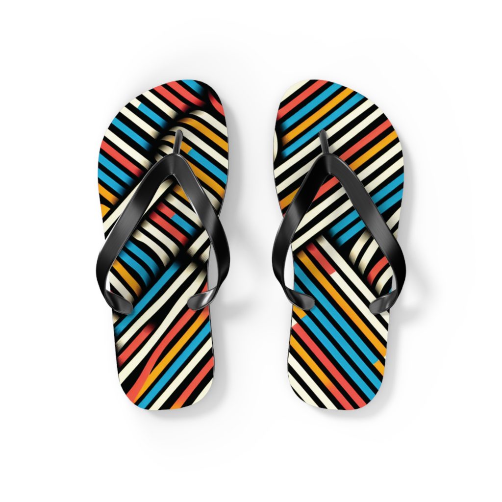 Vibrant Striped Flip-Flops – Bold Comfort for Every Step
