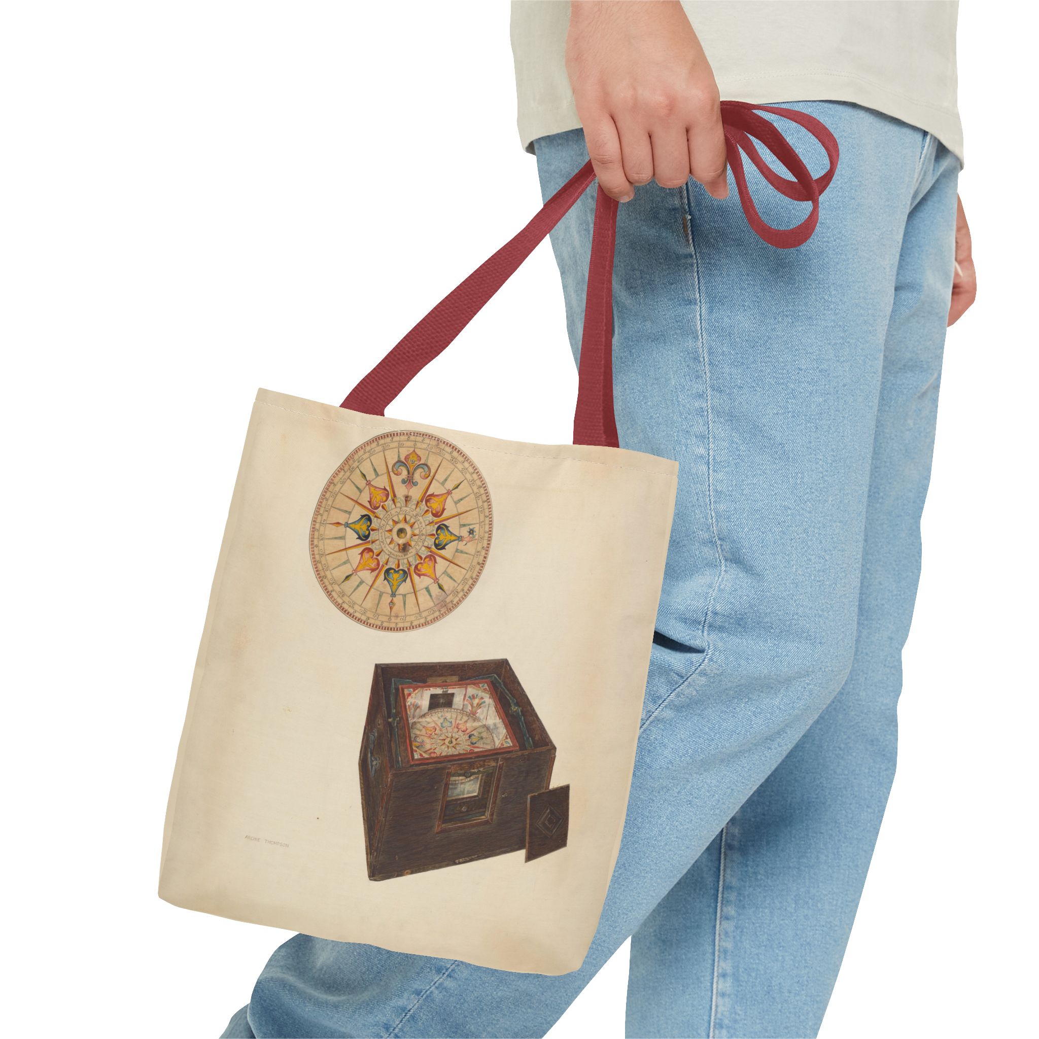 Vintage Art Tote Bag - Archie Thompson Floating Compass Design - Image 15