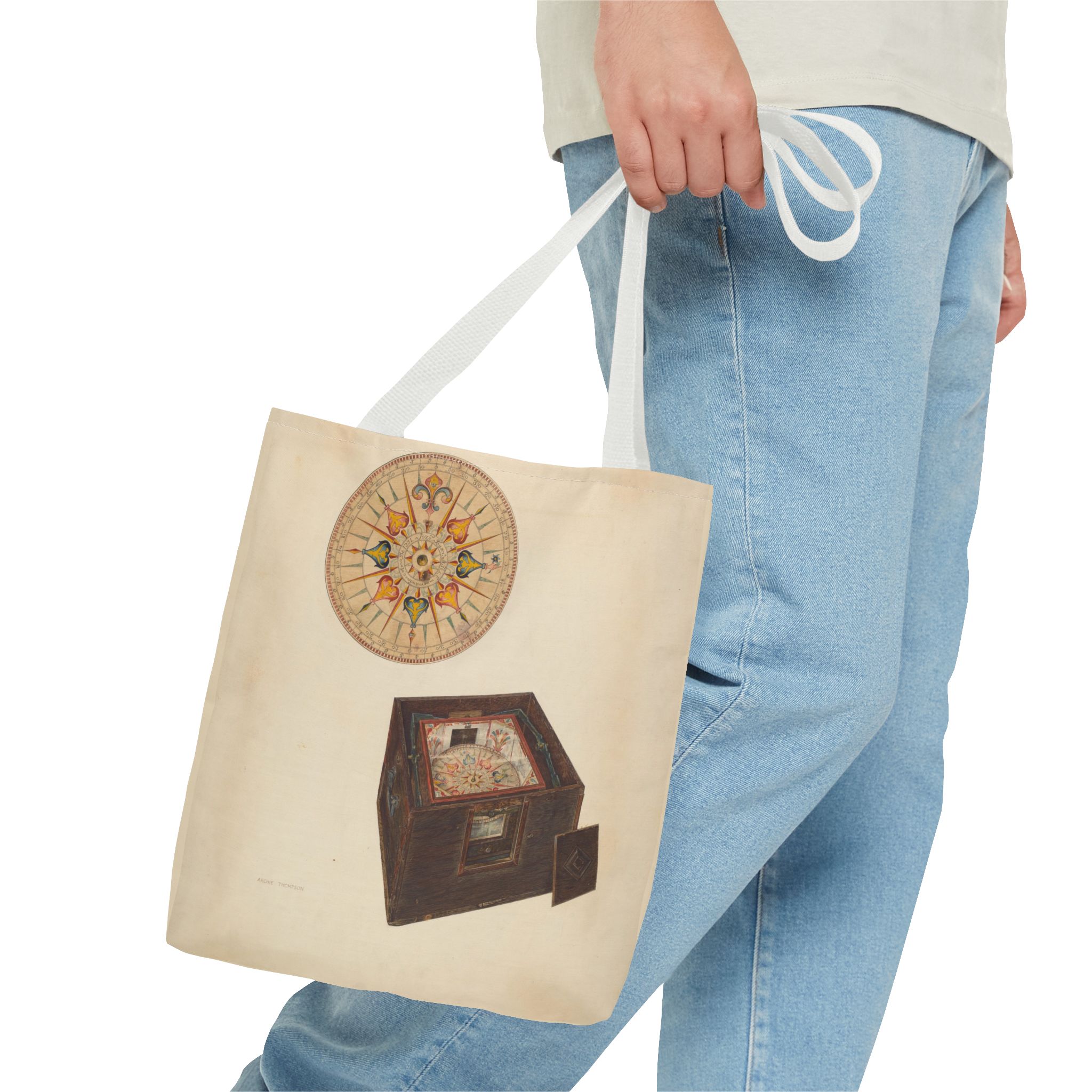 Vintage Art Tote Bag - Archie Thompson Floating Compass Design - Image 27