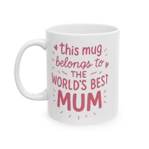 "World's Best Mum" Pink Ceramic Mug (11oz, 15oz) ~ 1dollarProfitOnly!+TopQuality!+Worldwide Trackable delivery!