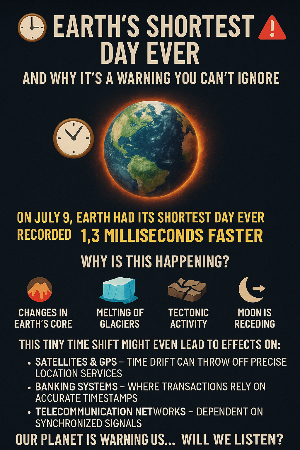🕒 Earth’s Shortest Day Ever — And Why It’s a Warning You Can’t Ignore 🚨