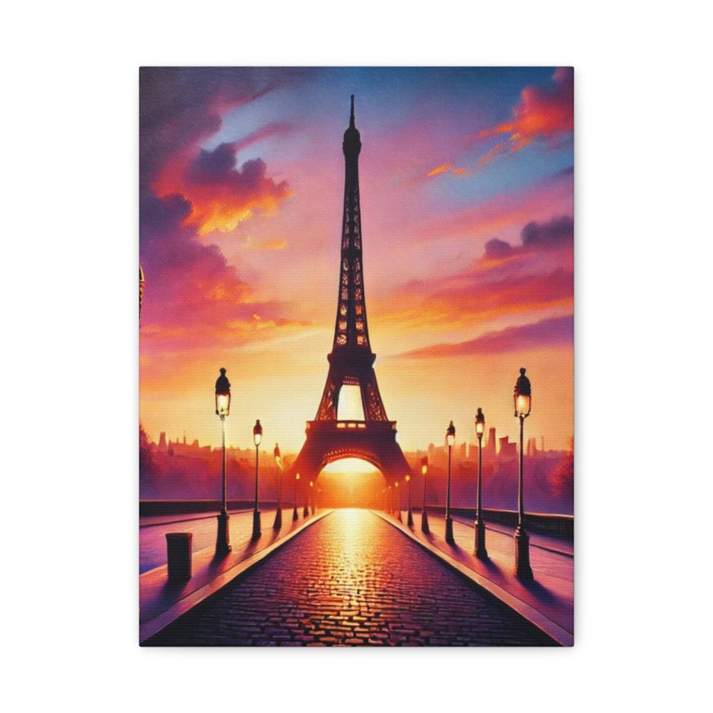 Canvas Print - Eiffel Tower Sunset Scene