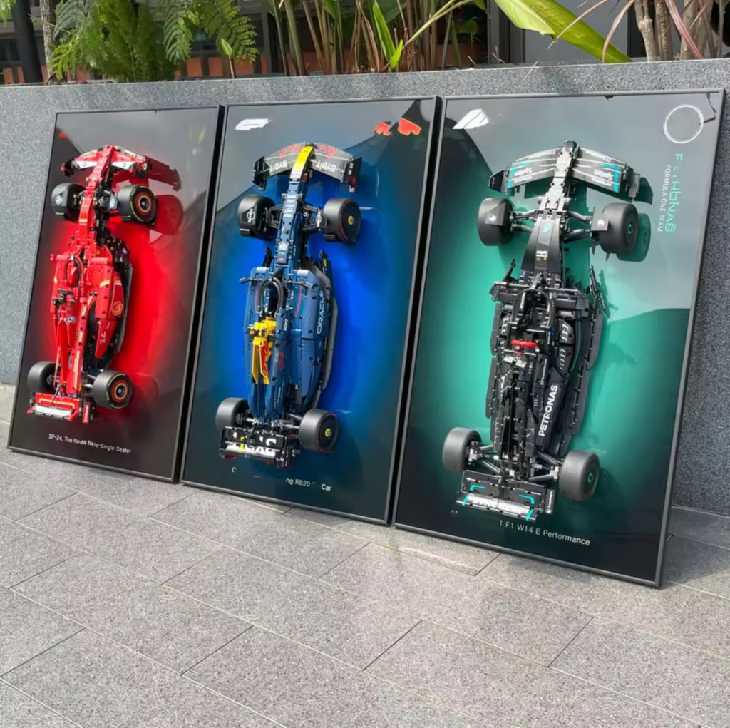 Wall Mount Display for LEGO 42171 Mercedes-AMG F1 W14 E 42207 Ferrari SF-24 F1 42206 Red Bull Racing RB20 F1--Display Wall only