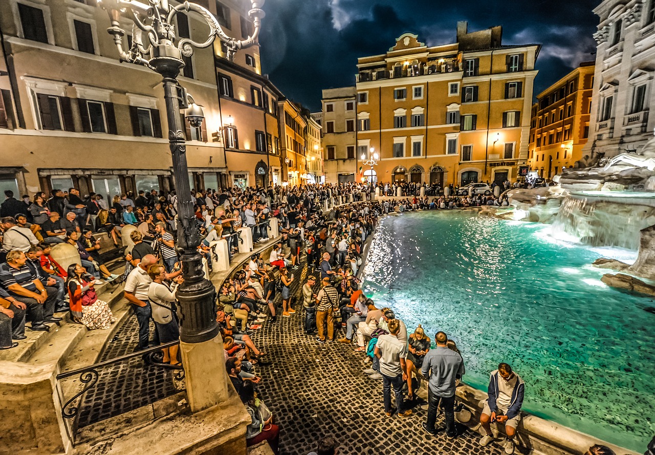 Trevi Fountain at night