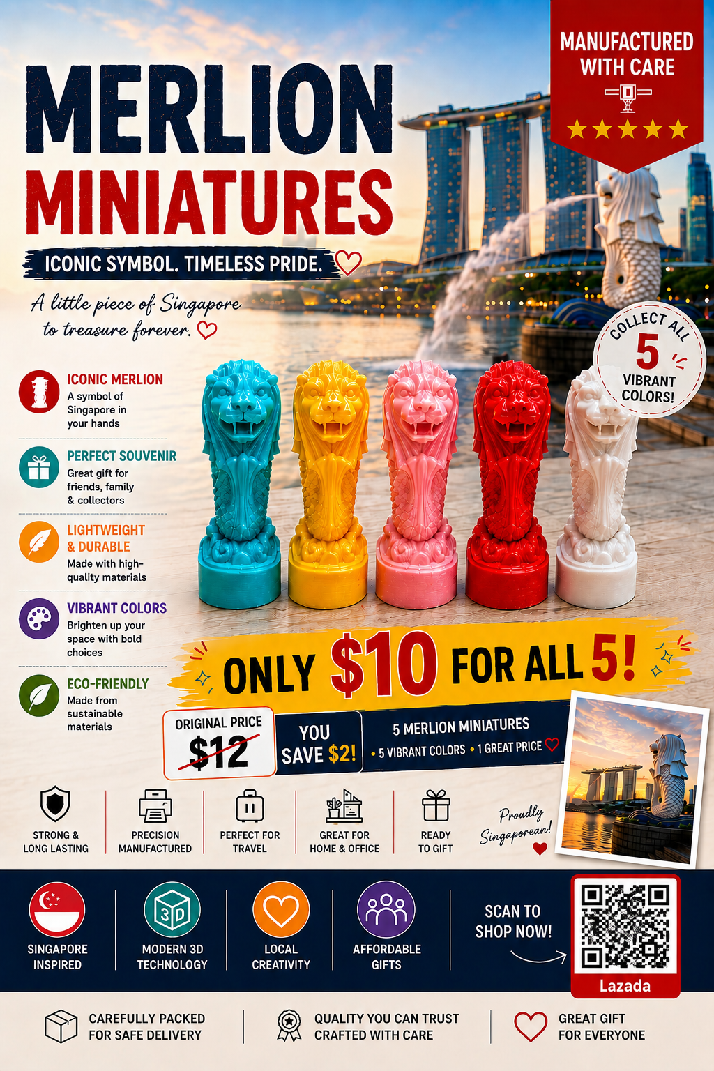 Ad – Bring Home Singapore for Just $10: 3D Printed Merlion Miniatures