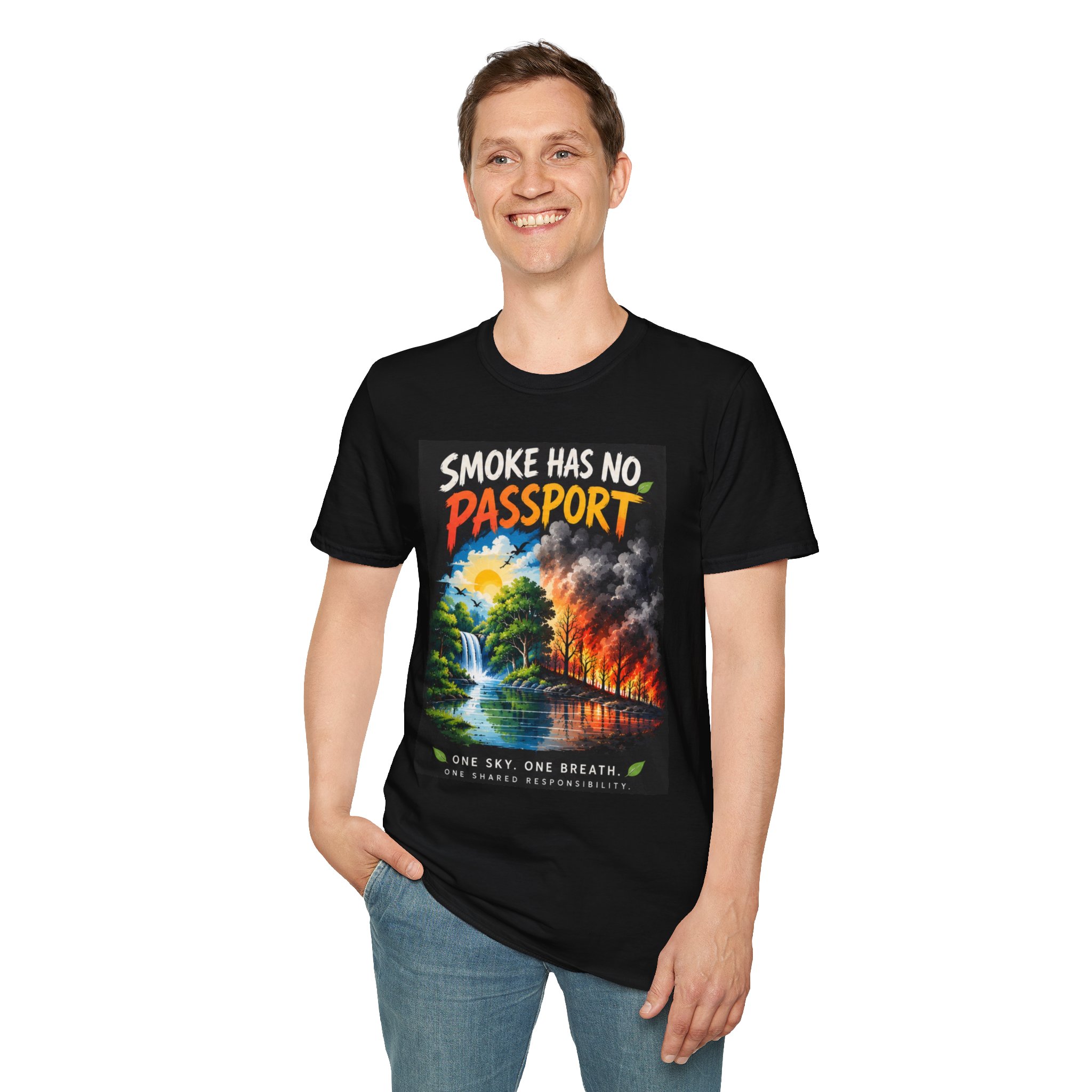 Smoke Has No Passport Unisex Softstyle T-Shirt - Series 2 - Image 7